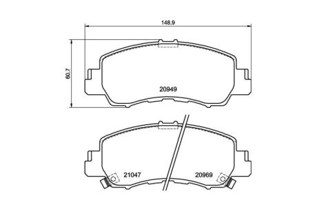 Колодки гальмівні дискові передні Mitsubishi Eclipse Cross (17-) NISSHINBO NP3057