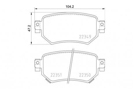 Колодки тормозные дисковые задние Mazda 6 (12-) NISSHINBO NP5054 (фото 1)