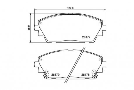 Колодки гальмівні дискові передні Mazda 3 (BP) (19-) NISSHINBO NP5071 (фото 1)