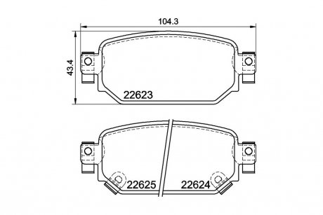 Колодки тормозные дисковые задние Mazda 3 (13-), CX-3 (15-) NISSHINBO NP5072 (фото 1)
