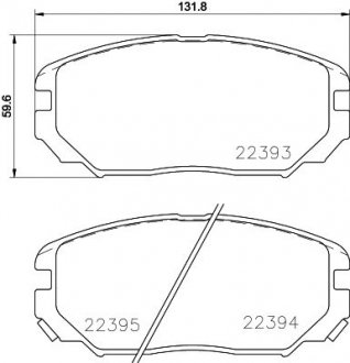 Колодки тормозные дисковые передние Hyundai Sonata (NF) (04-12) NISSHINBO 'NP6131