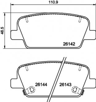 Колодки гальмівні дискові задні Hyundai Palisade (18-), Santa Fe (18-) NISSHINBO 'NP6160