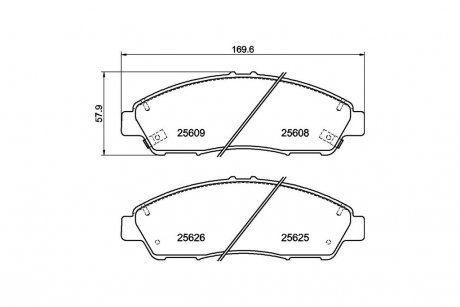 Колодки тормозные дисковые передние Honda Pilot (15-)/Acura MDX (YD_) (13-) NISSHINBO NP8034