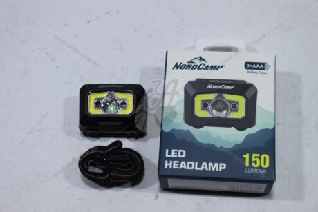 Ліхтар налобний (200Lm, 3W XPE+ COB, 3xAAA, Sensor White/Red) NordCamp 'NC30300