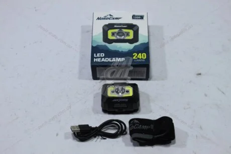 Ліхтар налобний (280Lm, 3W XPE+ COB, 1200mAh, Sensor White/Red) NordCamp 'NC30310