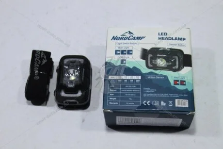 Ліхтар налобний (260Lm, 5W CREE XTE + COB, 3xAAA, Sensor White/Red) NordCamp 'NC30400