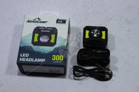 Ліхтар налобний (150+140Lm, 3W + COB, 850mAh, White/Red) NordCamp 'NC30600