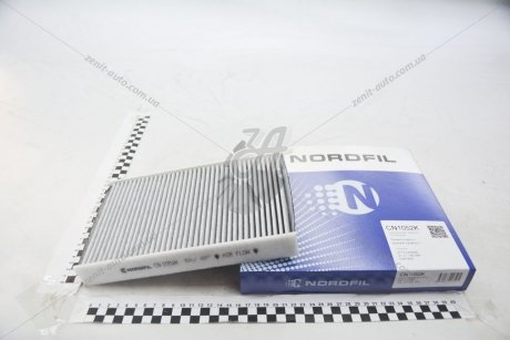 Фільтр салону (вугільний) Renault Logan 1.4, 1.6 (04-)/Duster 1.6, 2.0 (11-)/Sandero 1.4, 1.6 (07-)/Clio 1.2-2.0 (05-)/Twingo 1.2, 1.6 (07-)/Nissan Micra 1.2-1.6 (03-)/Note 1.4, 1.6 (06-)/Lada Largus 1.6 (12-) NORDFIL CN1052K (фото 1)