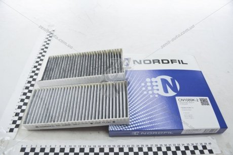 Фільтр салону (вугільний) Renault Logan 1.4, 1.6 (04-)/Duster 1.6, 2.0 (11-)/Sandero 1.4, 1.6 (07-)/Clio 1.2-2.0 (05-)/Twingo 1.2, 1.6 (07-)/Nissan Micra 1.2-1.6 (03-)/Note 1.4, 1.6 (06-)/Lada Largus 1.6 (12-) NORDFIL CN1089K-2 (фото 1)