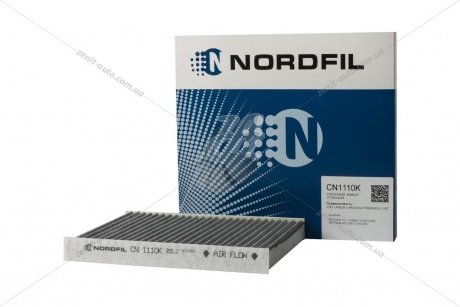 Фильтр салона (угольный) Fiat Doblo 1.2-1.6, 1.3D, 1.9D (01-), Punto 1.2-1.8, 1.3D, 1.9D (99-)/Lancia Musa 1.4, 1.3D-1.9D (04-)/UAZ Patriot 2.7, 2.3D NORDFIL CN1110K (фото 1)