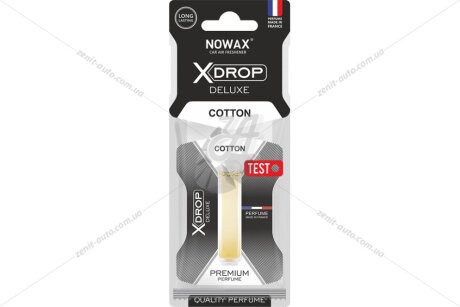 Ароматизатор целюлозний з капсулою X Drop Deluxe Cotton NOWAX 'NX00072
