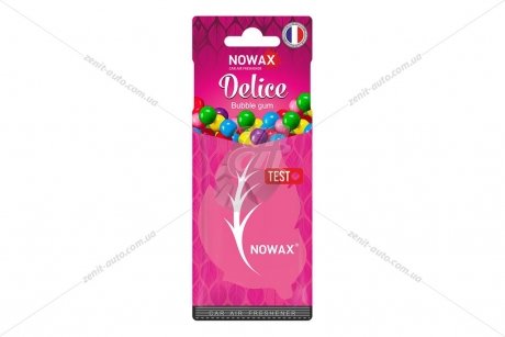 Ароматизатор - стикер бумажный Delice Bubble Gum NOWAX NX00078