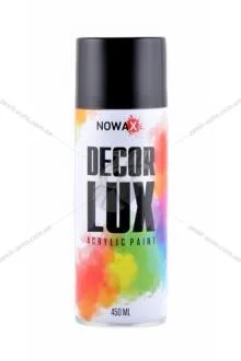 Краска акриловая спрей (черный глянцевый) (9005) DECOR LUX Nowax NOWAX NX48010