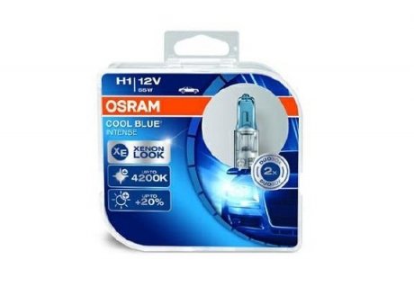 Лампа галогенная Cool Blue Intense +20% H1 12V 55W 4200K (2 шт.) OSRAM 64150CBI-HCB
