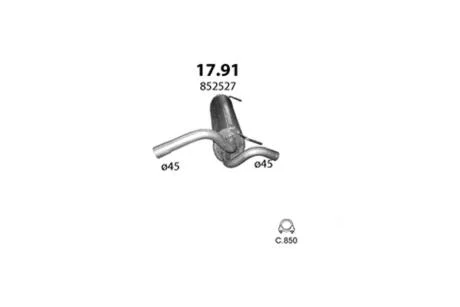 Глушитель алюм. сталь, задн. часть Opel Astra J 1.4i Polmostrow POLMOSTROW 17.91