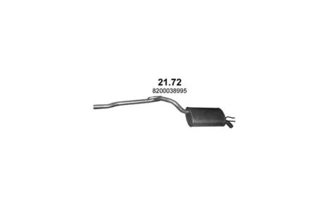 Глушитель алюм. сталь, задн. часть Renault Twingo 1.2 01/01-06/12 Polmostrow POLMOSTROW 21.72