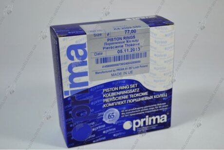 Кольца поршневые Ланос 1,5/Нексия (77,0) хром Prima K4-2009-050