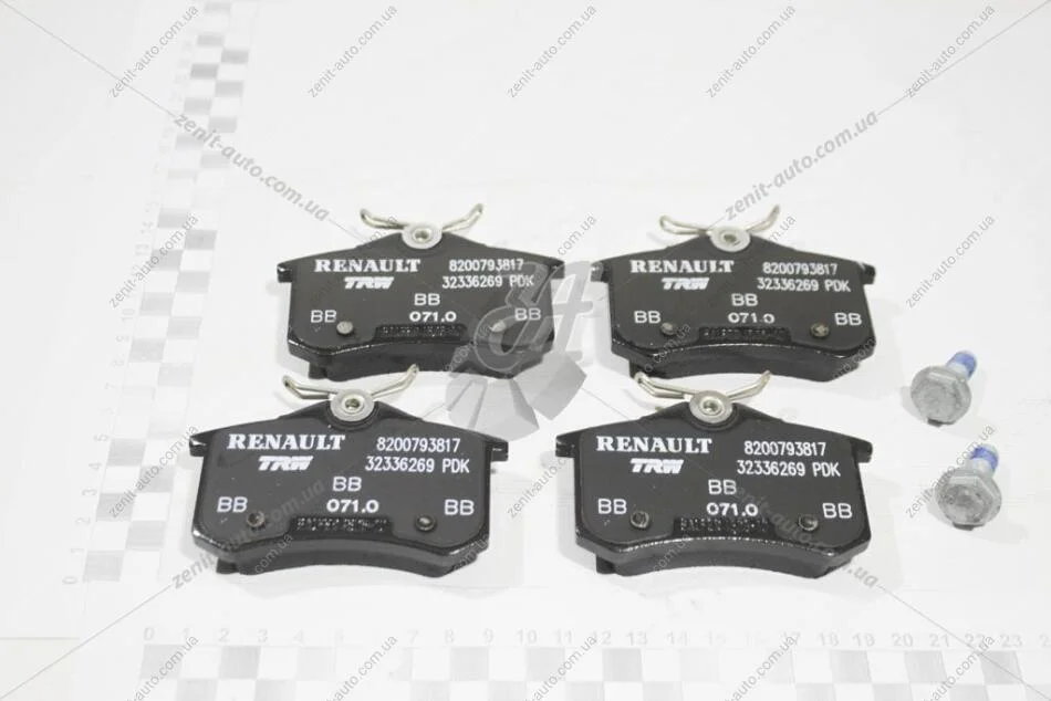 Колодки гальмівні дискові задні Renault Megane III, Clio III, Fluence Renault RENAULT 440661332R (фото 1)