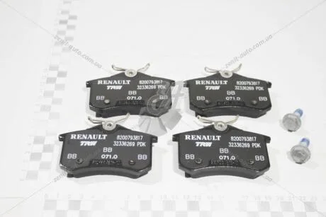 Колодки тормозные дисковые задние Renault Megane III, Clio III, Fluence Renault RENAULT 440661332R