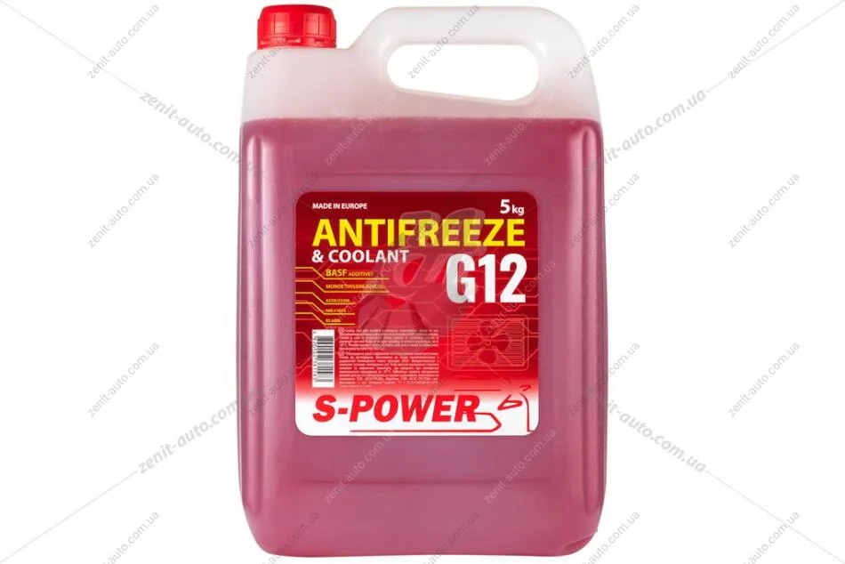 Антифриз G12, (-30С), 5кг, (червоний) S-POWER 'SPG125LCAN (фото 1)