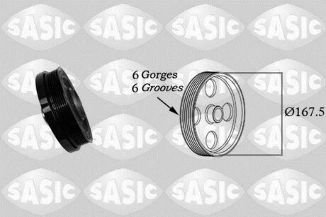 Шкив коленвала BMW 1 F20, F21, 2 F22, F87, 3 E90, E92, E93, F30, F31, F34, 4 F32, F33, F36, 5 F07, F10, F11, X1, X3 SASIC '2156078
