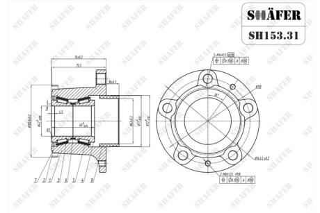 Маточина передня Opel Astra G, Zafira A (98-09) 4 болти ABS- SHAFER SH153.31