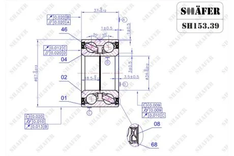 Підшипник передній Opel Combo, Corsa C, Meriva A (00-)(34x37x67) SHAFER SH153.39