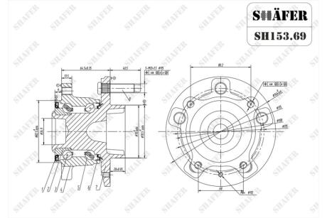 Маточина задня Opel Astra J; Chevrolet Cruze (R16) (09-)ABS+ SHAFER SH153.69