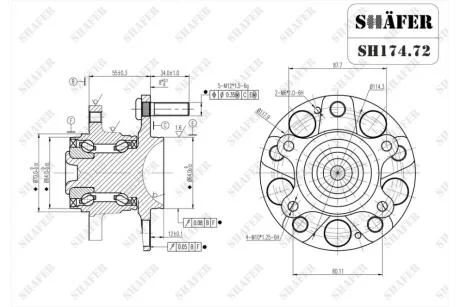Маточина задня Honda Civic Sedan (05-12) ABS+ SHAFER SH174.72