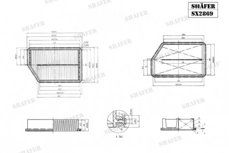 Фильтр воздушный Hyundai I30, I40, IX35, Kia Sportage III, Carens 1.6-2.0, 10- SHAFER SX2869 (фото 1)