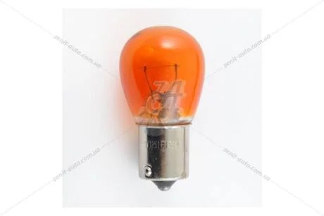 Лампа розжарювання 12V PY21W BAU15s AMBER (жовта) (1-конт)(смещ.цоколь) (кратно 10) Solar 1251