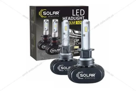 Лампа світлодіодна H4 12/24V 40W 6000K 5000Lm LED CSP Chip 1860 (к-т 2шт) Solar 8204