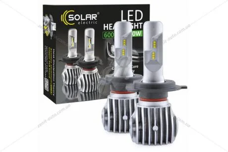 Лампа світлодіодна H4 12/24V 40W 6500K 6000Lm Chip ZES 2nd G (к-т 2шт) Solar 8604