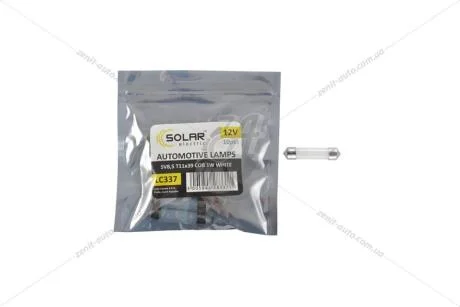 Лампа світлодіодна 12V C5W T11x39 SV8.5 (1COB 1W) білий (кратно 10) Solar LC337_P