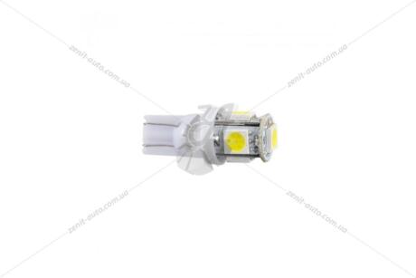 Лампа светодиодная 12V T10 W2.1x9.5d W5W (5SMD 50x50) белый (кратно 10) Solar LS243_P