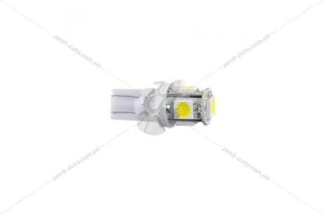 Лампа світлодіодна 12V T10 W2.1x9.5d W5W (5SMD 50x50) білий (кратно 10) Solar LS243_P