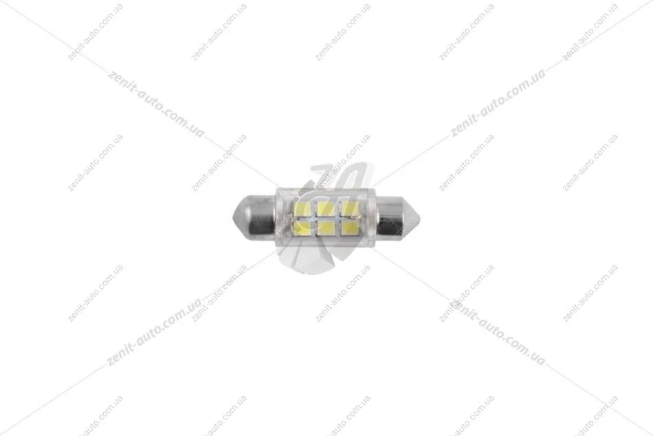 Лампа світлодіодна 12V C5W T11x36 SV8.5 (6SMD 35x28) білий (к-т 2шт) Solar LS275_B2 (фото 1)