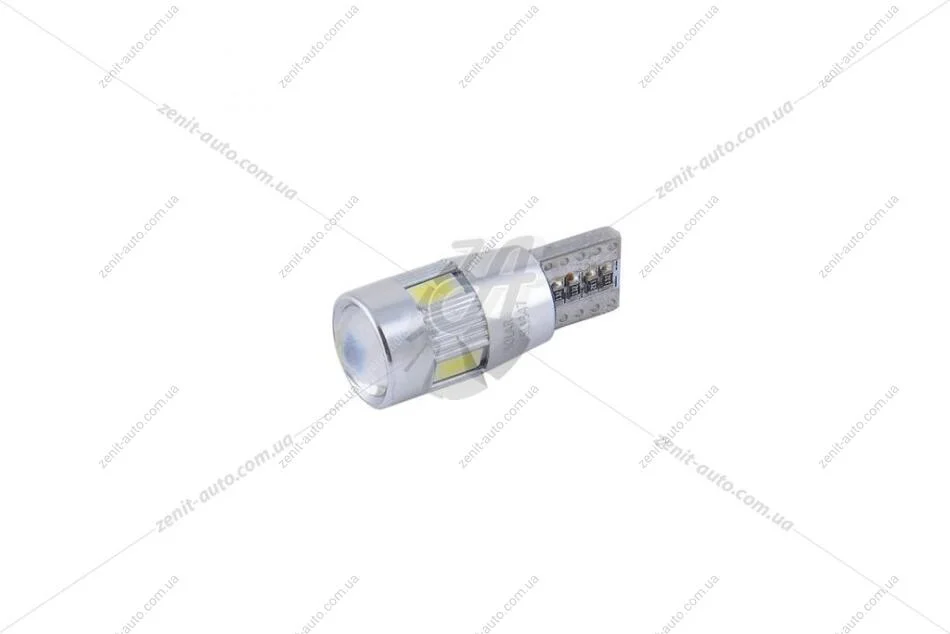 Лампа світлодіодна 12V T10 W2.1x9.5d W5W (6SMD 57x30) CANBUS обманка білий (к-т 2шт) Solar SL1347 (фото 1)