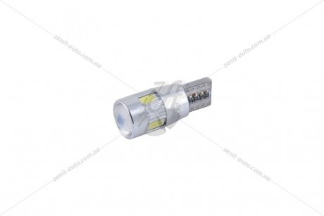 Светодиод 12V W5W T10 W2.1x9.5d (6SMD 57x30) CANBUS обманка белый (к-т 2шт) Solar SL1347