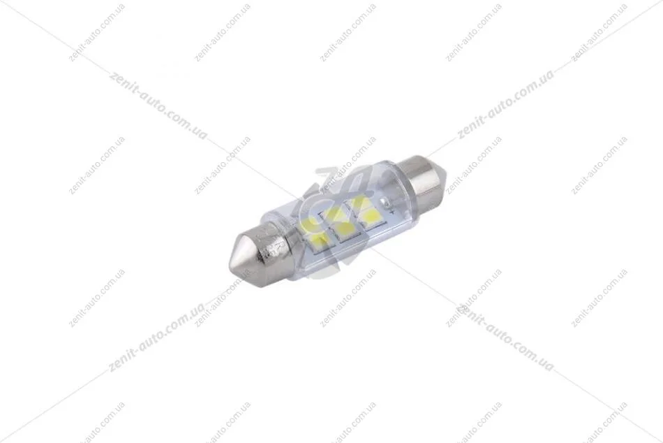 Лампа світлодіодна 12V C5W T11x39 SV8.5 (6SMD 28x35) білий (к-т 2шт) Solar SL1351 (фото 1)