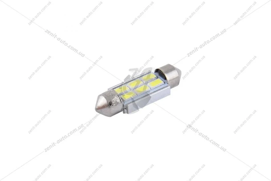 Лампа світлодіодна 12V C5W T11x36 SV8.5 (6SMD 57x30) CANBUS обманка білий (к-т 2шт) Solar SL1360 (фото 1)