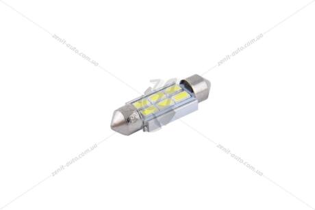 Лампа светодиодная 12V C5W T11x36 SV8.5 (6SMD 57x30) CANBUS обманка белый (к-т 2шт) Solar SL1360