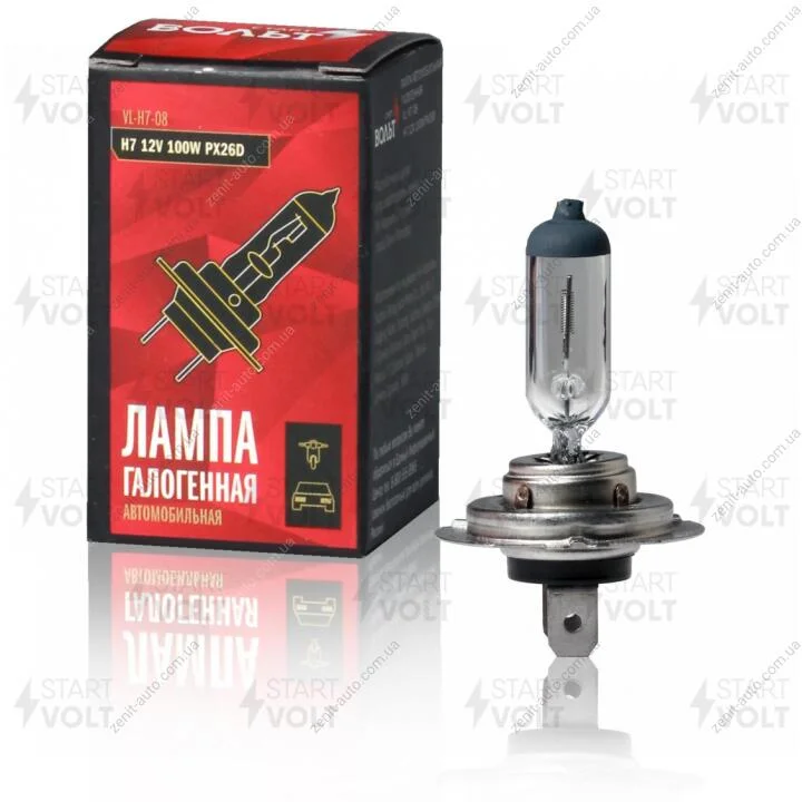 Лампа галогенна H7 12V 100W PX26d StartVOLT VL-H7-08 (фото 1)