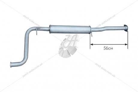 Глушник додатковий 2110 (після 2007 р.) 16 кл. (570 мм) (ЄВРО-5) (кріплення на трубі) ТМК Tmk-56