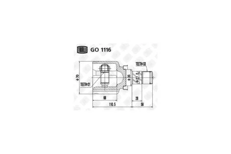ШРКШ внутрішній Colt 1.1/1.3/1.5 (04-) (зов:33/вн:21) TRIALLI Trialli GO 1116