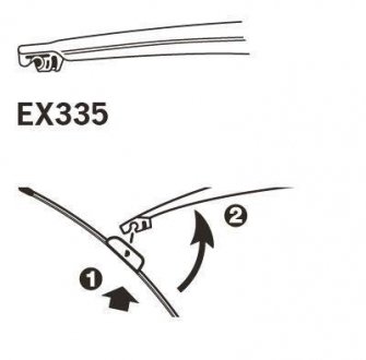 Щетка стеклоочистителя каркасная задняя 330мм ExactFit Rear Hyundai I-30 (EX335B) Trico EX335 (фото 1)