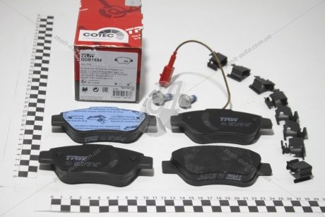 Колодки тормозные дисковые передние Fiat Stilo (04-), Grande Punto, Doblo 05, Bravo (-07) TRW GDB1654