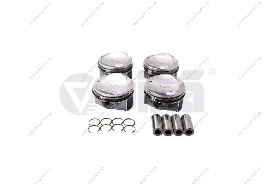 Комплект поршнів з кільцями та пальцями (4шт) Audi A3, A5,A7/Seat Leon 1.8 (13-) VIKA Vika '11071702101 (фото 1)
