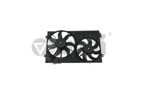 Диффузор вентилятора с двумя вентиляторами 200W+150W с блоком управления VW Touran (03-10)/Audi A3 (03-12) vika Vika 91210547801