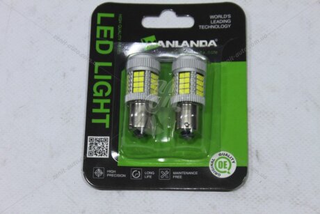 Лампа світлодіодна P21W R5W 12V BA15S (1156) 23W 2500Lm (21x51mm) (1-конт) (Yes canbus) (кратно 2) WANLANDA '1156303040SMD3D